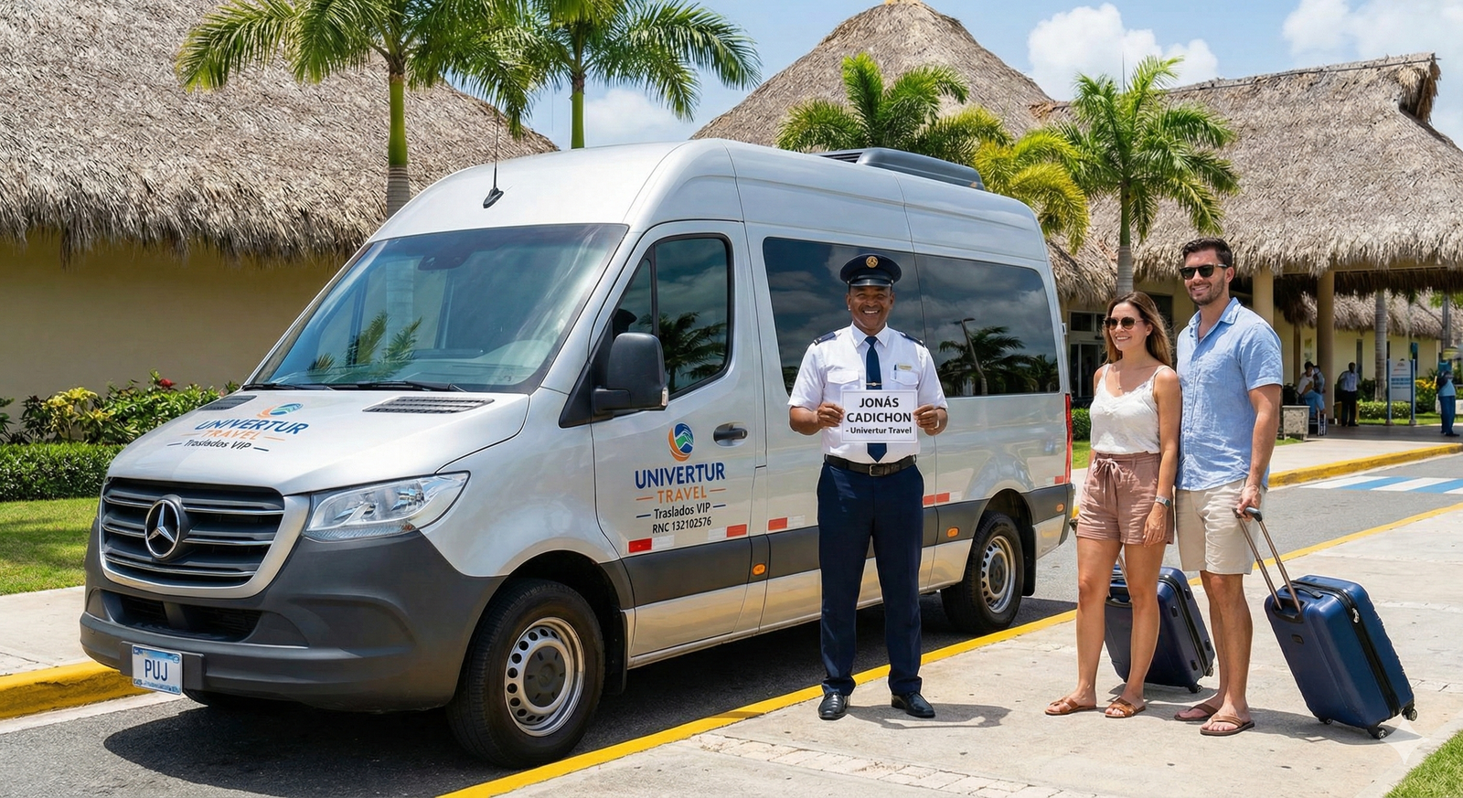 Chofer de Univertur Travel realizando un Traslado Aeropuerto Punta Cana seguro y VIP