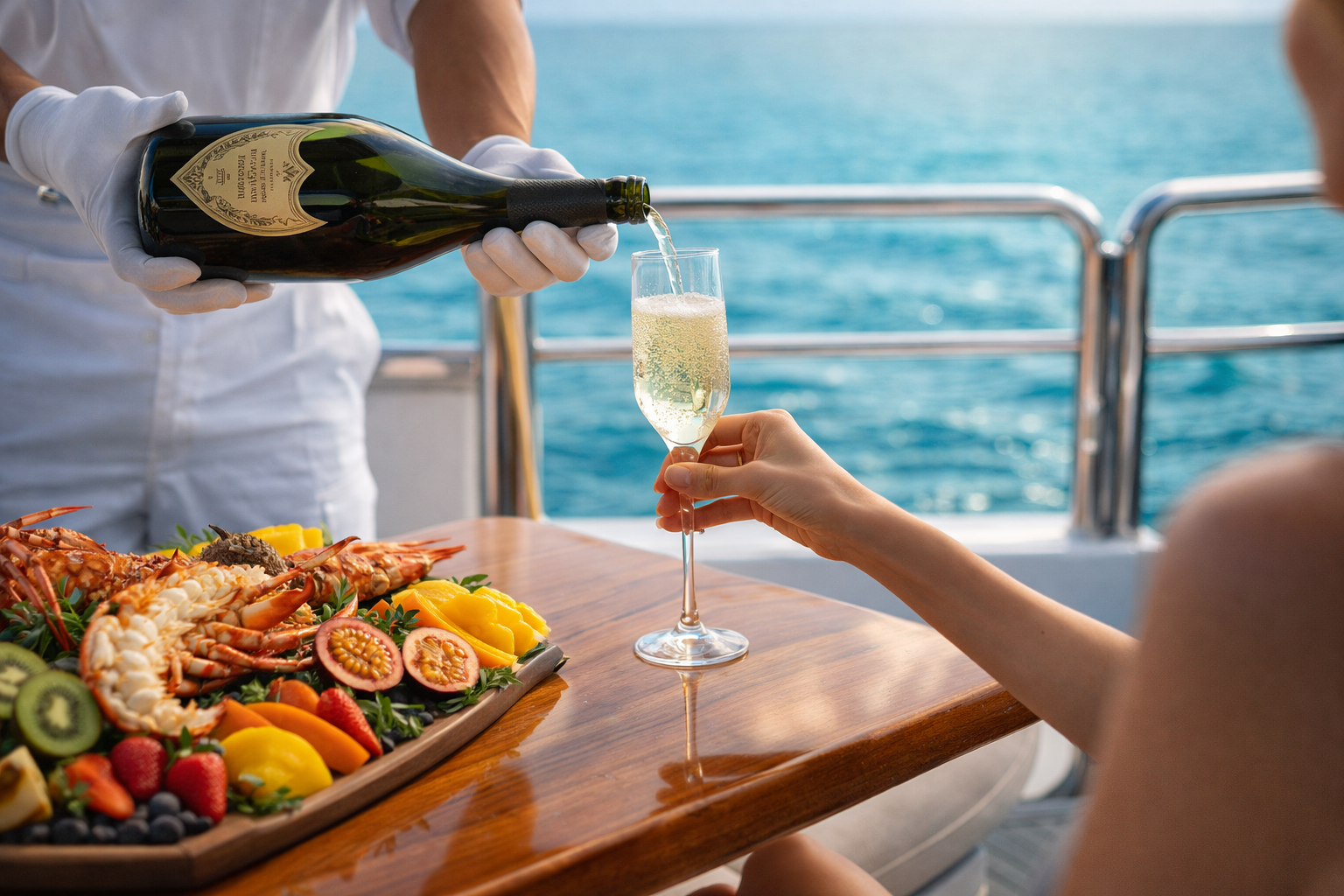 Catering de lujo para Alquiler yates privados Punta Cana.