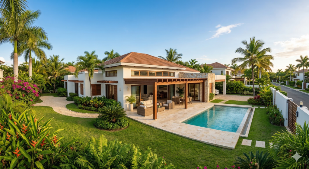 Private luxury villa in Cap Cana showcasing architectural privacy and Caribbean views for sophisticated travelers